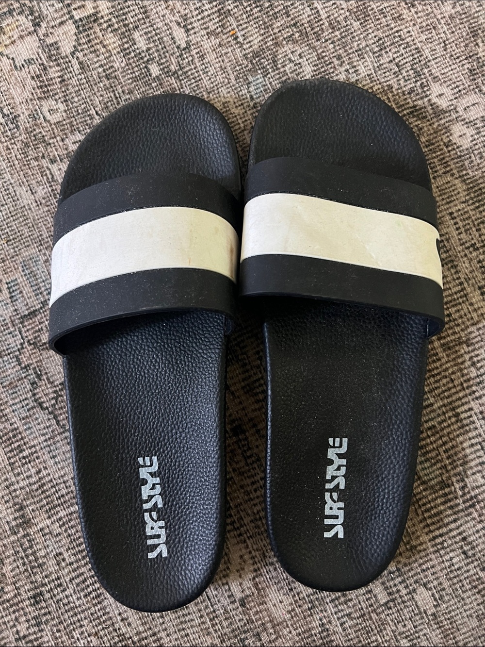 surf style Black and White Slide Sandals